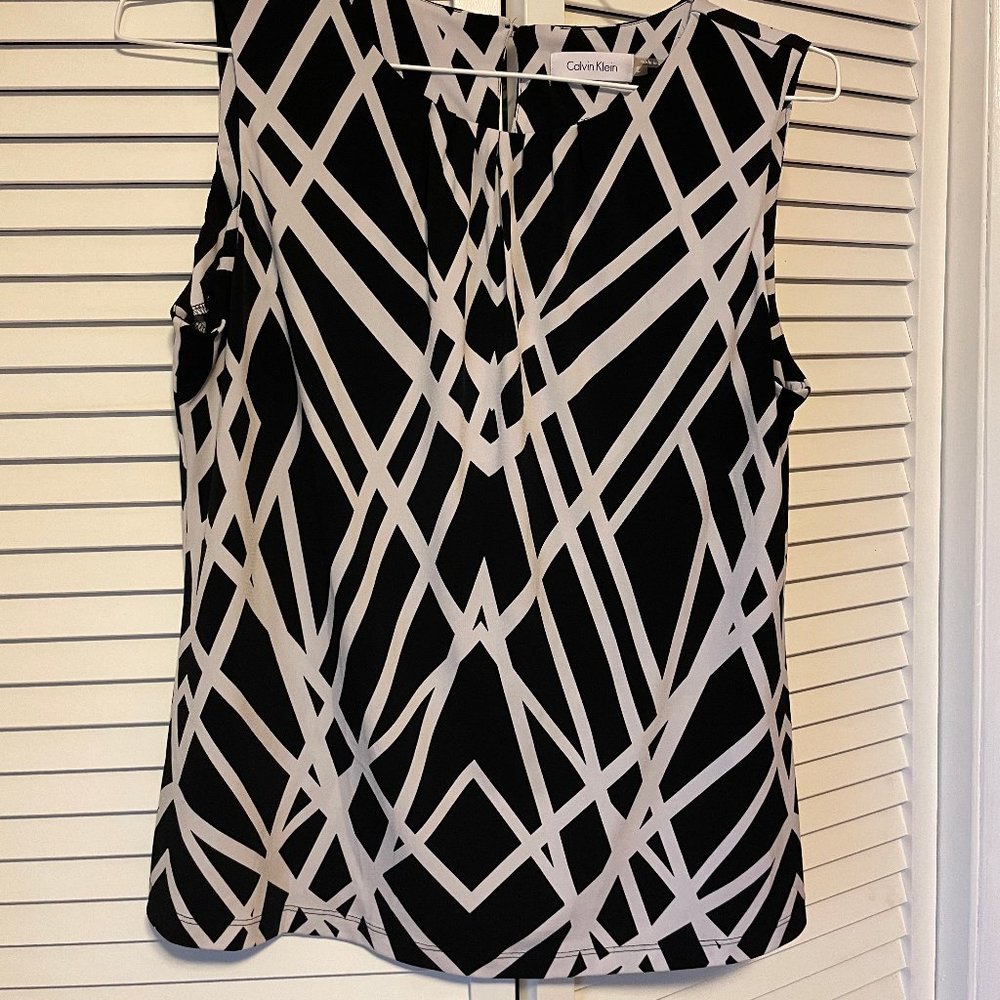 Calvin Klein - Career Tank- Large-Black and White